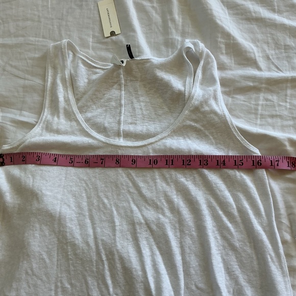 NWT Anthropologie Akemi + Kin White Tank Top Linen Blend Lightweight Flowy Med - Picture 5 of 8